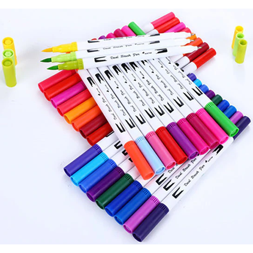 Pack Lettering Brush Pen 12 Col. + Libreta Puntos + Bolsita
