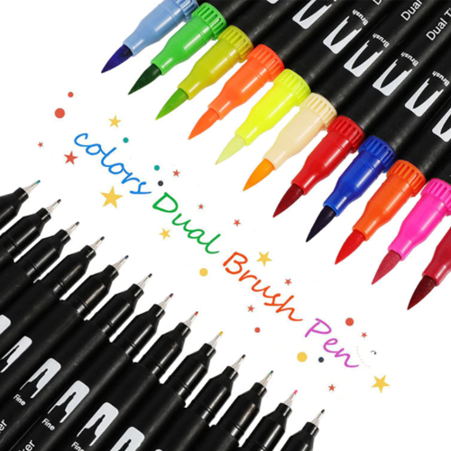 Pack Lettering Brush Pen 48 Col. + Libreta Puntos + Bolsita