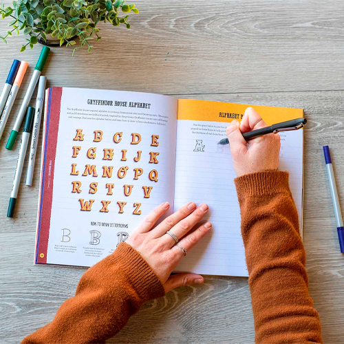 Pack Libro Lettering Harry Potter + Brush Pen 12 Col + Bolsita