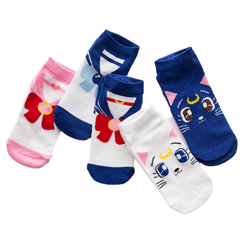 Pack 5 Pares Calcetines Sailor Moon + Stickers + Bolsita