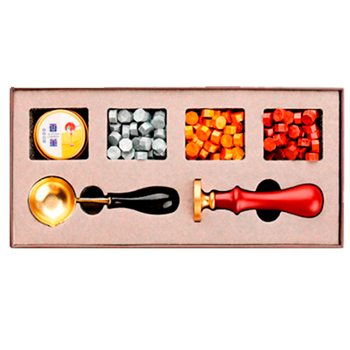 Set De Sello De Cera Modelo Thak You 6 Piezas + Bolsa Regalo