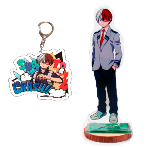 Figura Acrilica Anime Shoto Todoroki My Hero Academia + Llavero