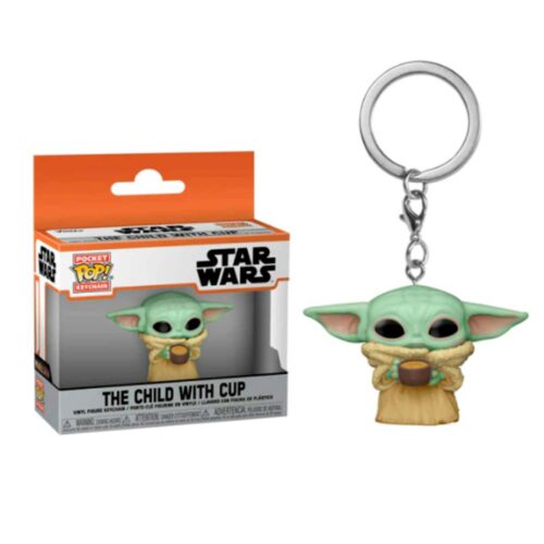 Funko Pop Pocket Llavero Star Wars Baby Yoda Con Taza