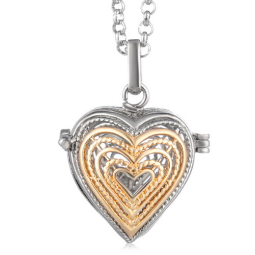 Colgante llamador de ángeles Corazón + Cascabel + Caja Regalo