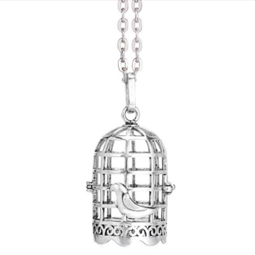 Colgante llamador de ángeles Jaula Pájaro + Cascabel + Cajita Regalo